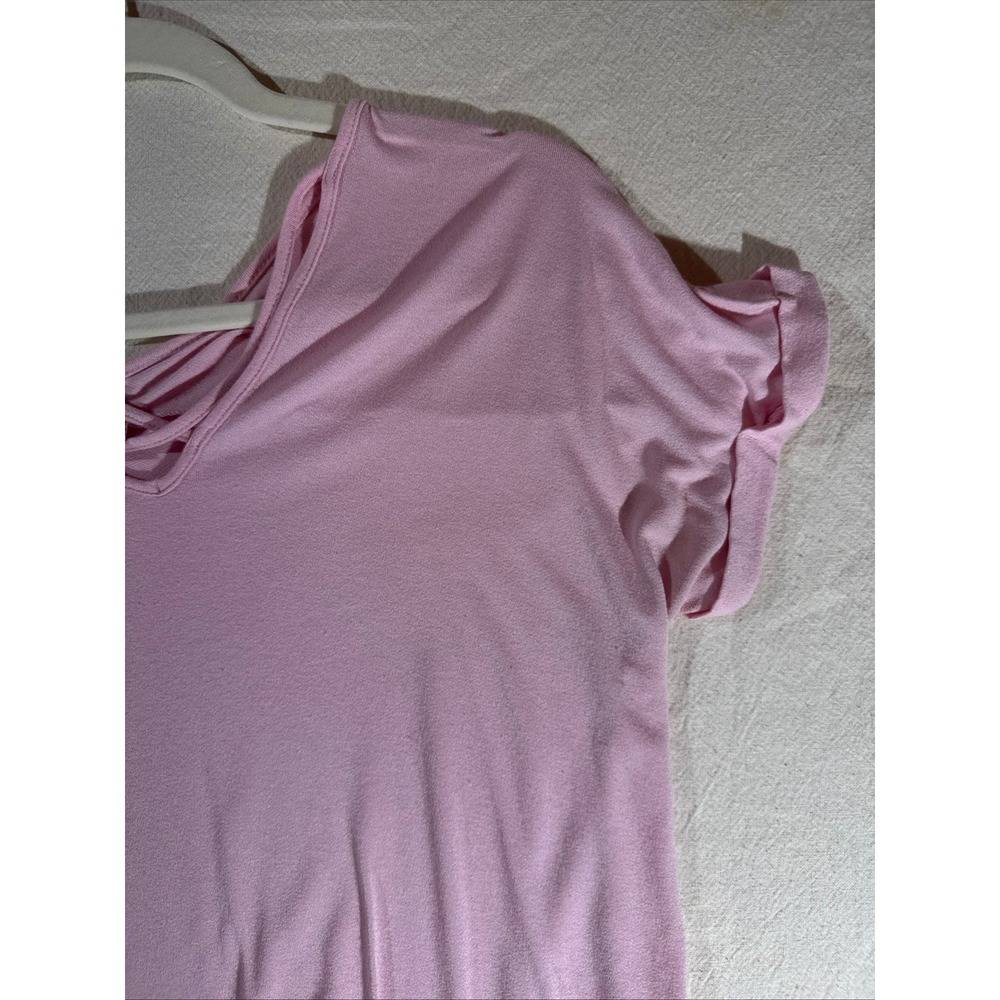 Pink Rose Vintage Top Womens Medium Pink Good Condition Tie Front Strappy Neck - Picture 3 of 6